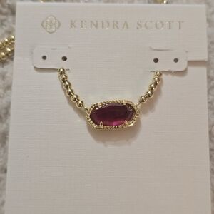 Kendra Scott Gold Necklace with Red Stone
